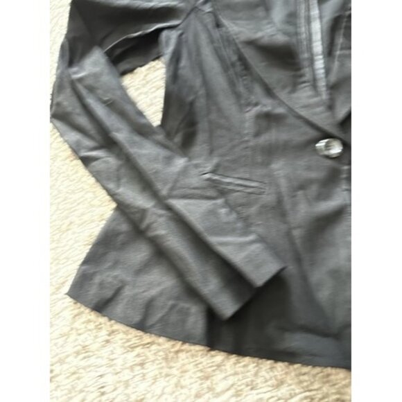 Papaya Basic Solid Black Long Sleeve Single Button Blazer Jacket Size Small New - Picture 2 of 12